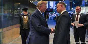 D. Trump na spotkaniu z prezydentem A. Dudą: Jesteśmy w stu procentach po stronie Polski - 18.04.2024.